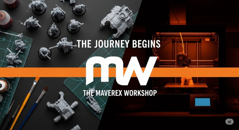 The logo used to unveil The Maverex Workshop in my first article about journeying into new crafts and hobbies.